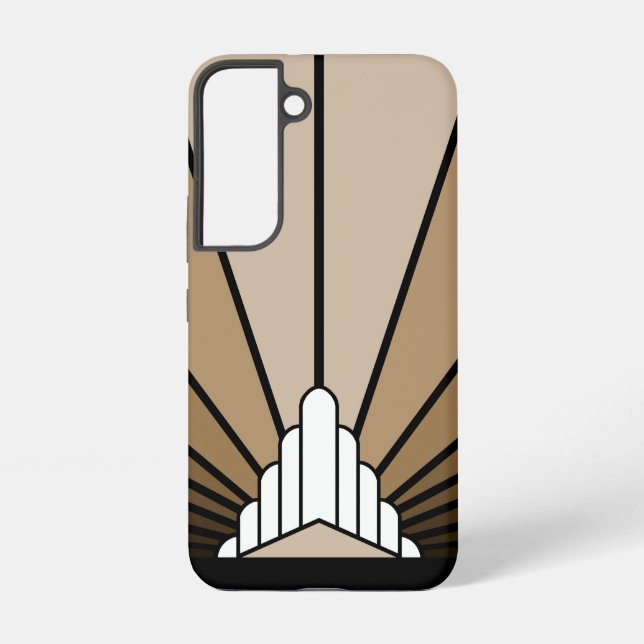 Art deco sun in tan samsung galaxy s22 case (Back)