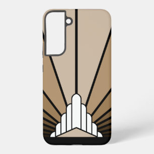 Art deco sun in tan samsung galaxy case