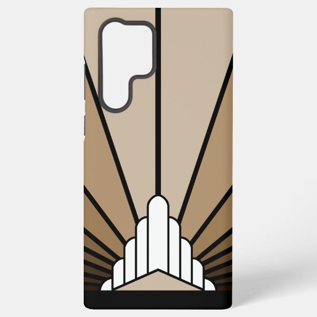 Art deco sun in tan samsung galaxy s22 ultra case (Back)