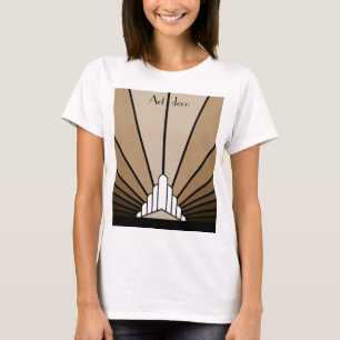 Art deco sun in tan T-Shirt