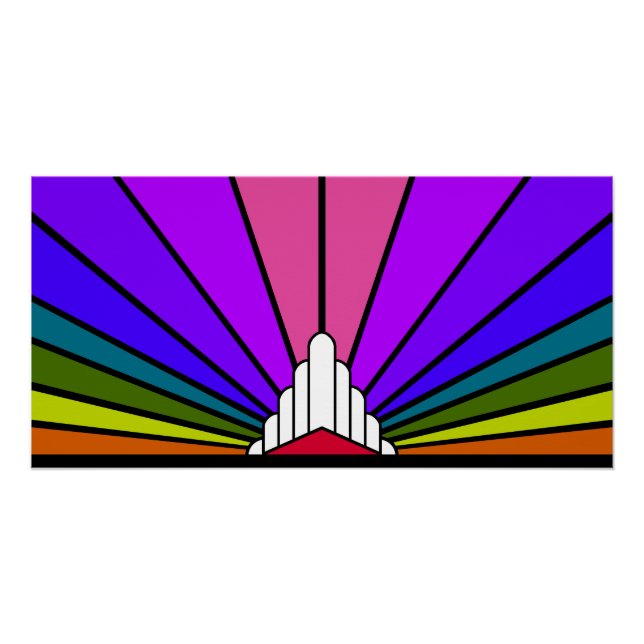 Art deco sun rainbow poster (Front)