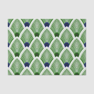 Art Deco Sunburst Fan in Cool Lime Green Tissue Paper