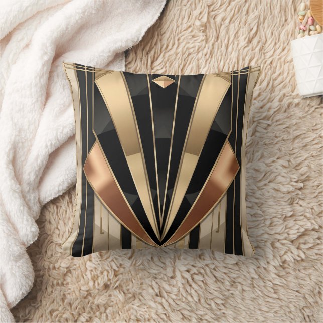 Art Deco Sunburst Geometric Luxury Design Cushion (Blanket)