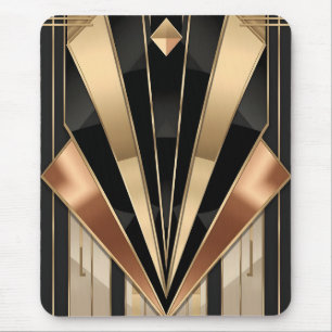 Art Deco Sunburst Geometric Luxury Design Mouse Mat