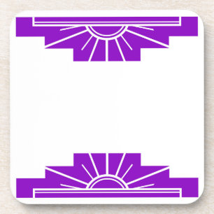 Art Deco Sunburst in Bright Purple Coaster