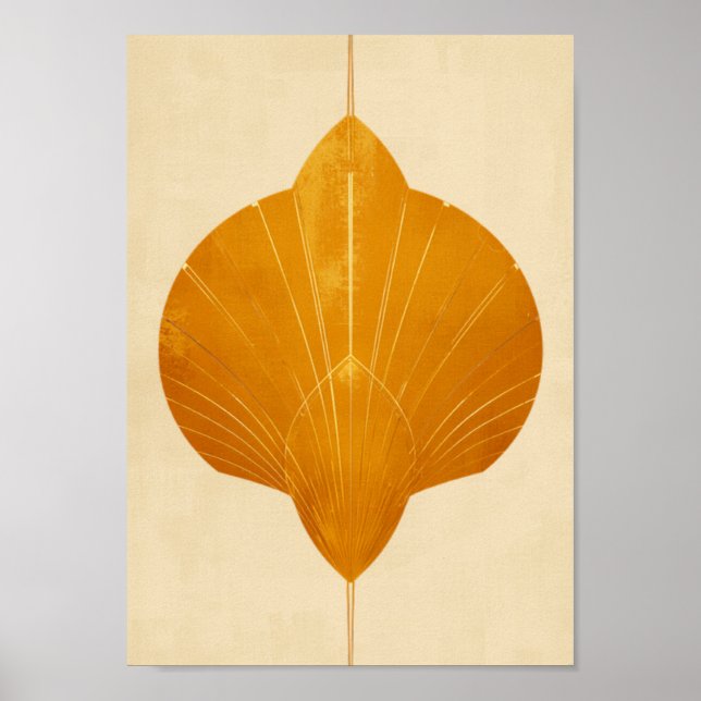 Art Deco Sunburst Mustard Gold Wall Art (Front)