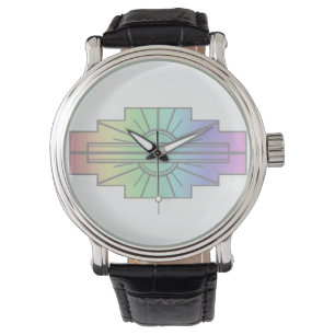 Art Deco Sunburst Pattern in Pastels Watch
