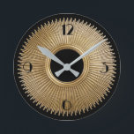 Art Deco Sunrays w/Numbers Round Clock<br><div class="desc">Make it art deco influence to spice up your place... </div>
