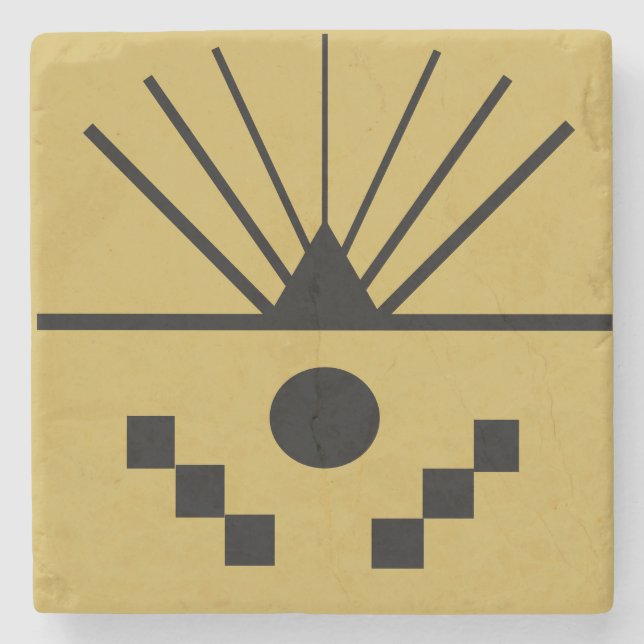 Art Deco Sunrise  Stone Coaster (Front)