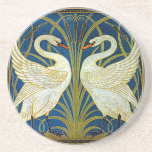 Art Deco Swans Mouse Pad Coaster