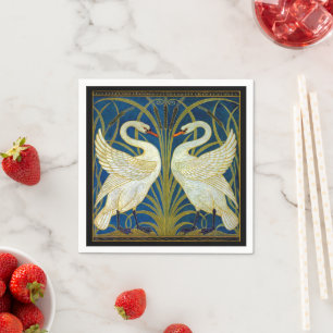 Art Deco Swans Napkin