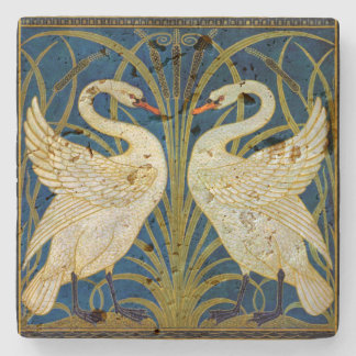 Art Deco Swans Stone Coaster