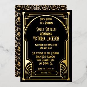 Art Deco Sweet Sixteen Birthday Party Gold & Black