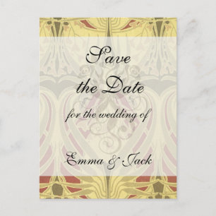 art deco swirl abstract vintage pattern art announcement postcard