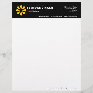 Art Deco Symbol (Amber) 2in Colour Header - Black Custom Letterhead