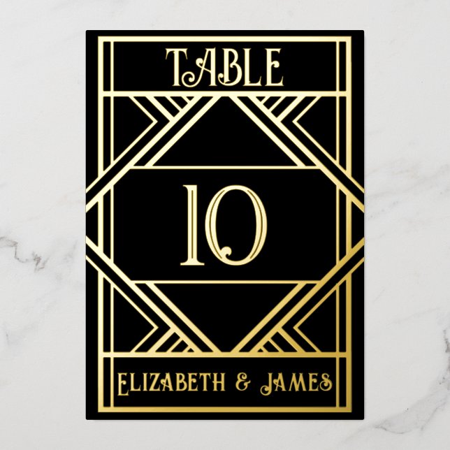 Art Deco Table Number (Front)