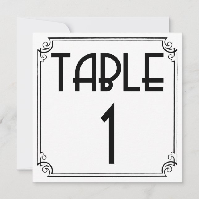 Art Deco Table Number 1 (Front)