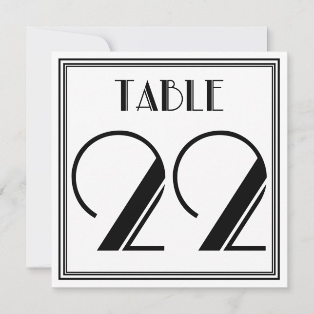 Art Deco Table Number 22 (Front)