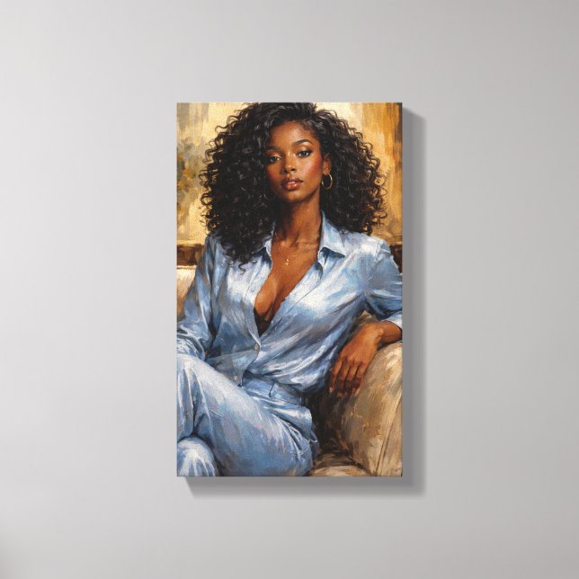 Art Deco Tableau ( Blue Beauty ) Canvas Print (Front)