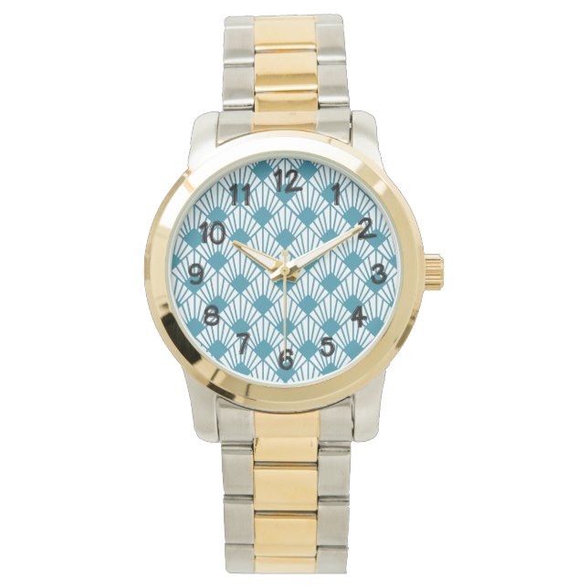 Art Deco Teal Fans  Watch (Front)