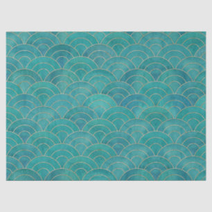 Art Deco Teal & Gold Decoupage Tissue Paper