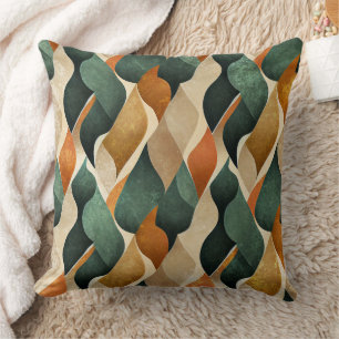 Art Deco Teal & Gold Geometric Pattern (4) Cushion