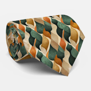 Art Deco Teal & Gold Geometric Pattern (4) Tie