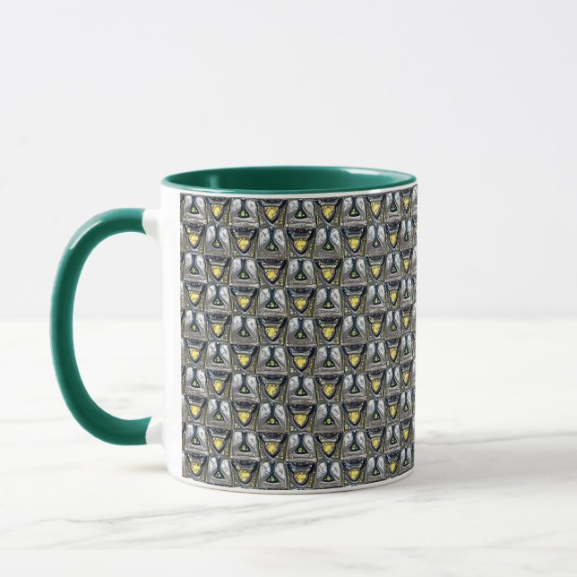 Art Deco Teardrop Abstract Geometric Pattern 1322 Mug (Left)