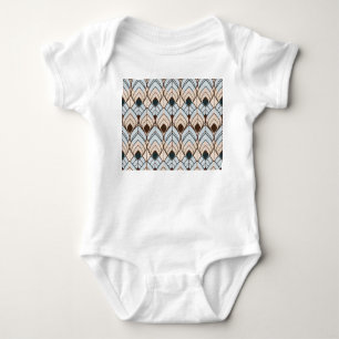 Art Deco: Textured Seamless Ornament. Baby Bodysuit
