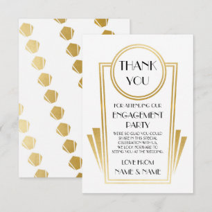 Art Deco Thank You 20s Engagement Wedding Cards