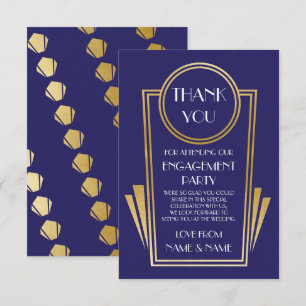 Art Deco Thank You 20s Engagement Wedding Cards