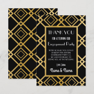 Art Deco Thank You Engagement Wedding Cards