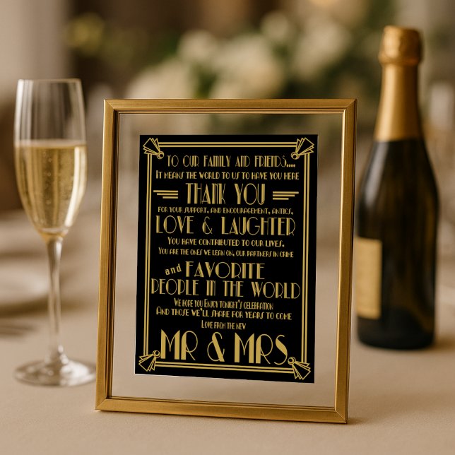 Art Deco Thank You table wedding signs (Creator Uploaded)