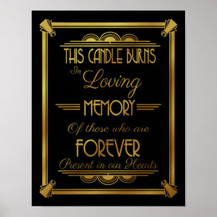 ART DECo, THIS Candles burns in loving memory Poster
