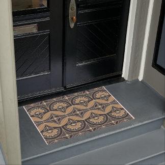 Art Deco Tile Floral 2 (grey and sand) Doormat
