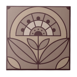 Art Deco Tile Floral (almond frost)