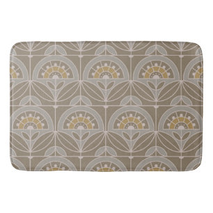 Art Deco Tile Floral (evergreen fog) Bath Mat
