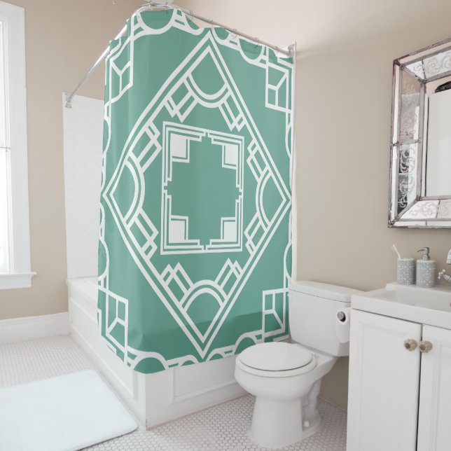 Art Deco Tile  Shower Curtain (In Situ)