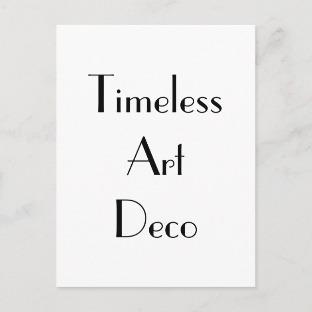 Art Deco Timeless Typography Postcard (Front)