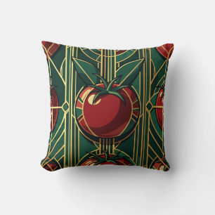 Art Deco Tomato Pattern Cushion
