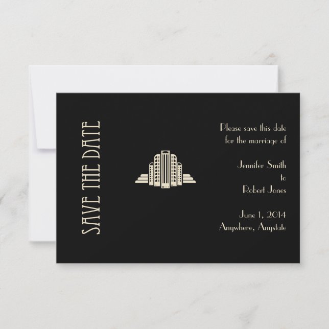Art Deco Tower Ray Save the Date (Front)