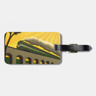 Art Deco train Luggage tag