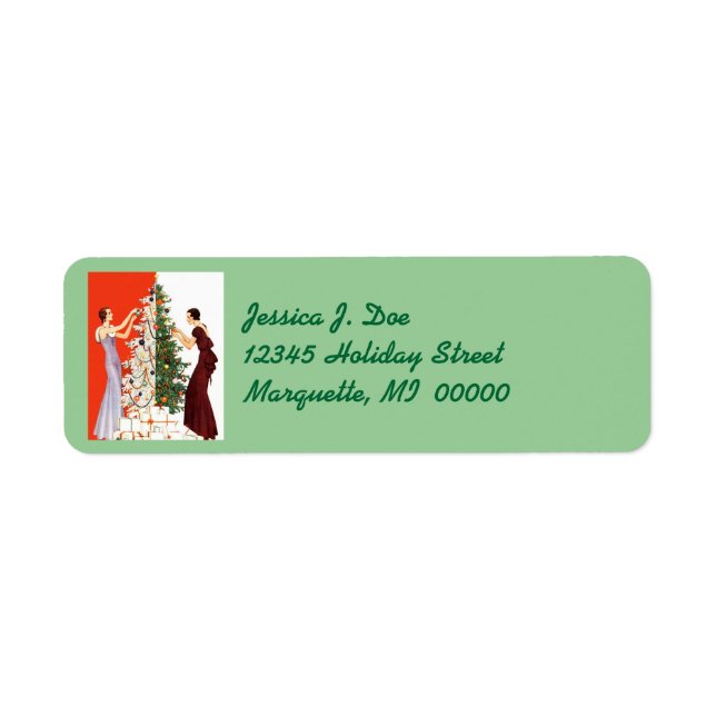 Art Deco Tree Trimming Decorating Christmas Labels (Front)