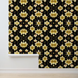 Art Deco Trendy Black Gold Collection Wallpaper