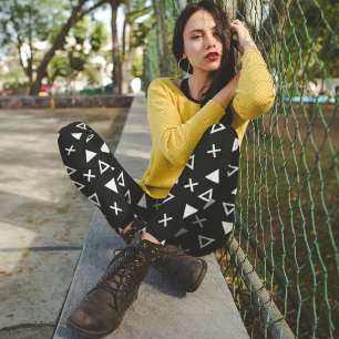 Art Deco Triangle  Capri Leggings