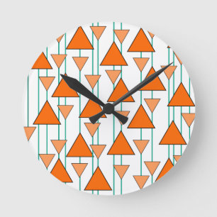 Art Deco Triangles Round Clock