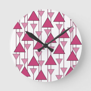 Art Deco Triangles Round Clock