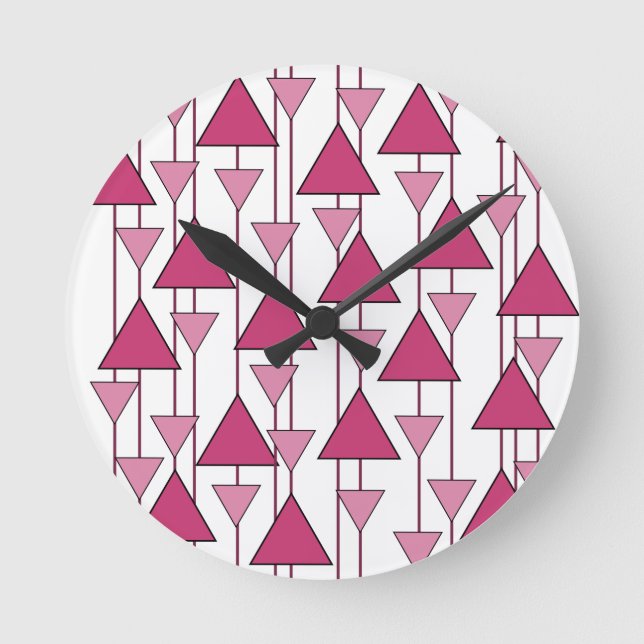 Art Deco Triangles  Round Clock (Front)