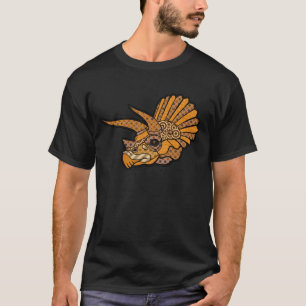 Art deco Triceratops- Orange T-Shirt