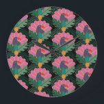 Art Deco Tropical Toucans & Pineapples Large Clock<br><div class="desc">Keep time in tropical style with this exotic toucan and pineapple patterned clock—perfect for bright, bold interiors.</div>